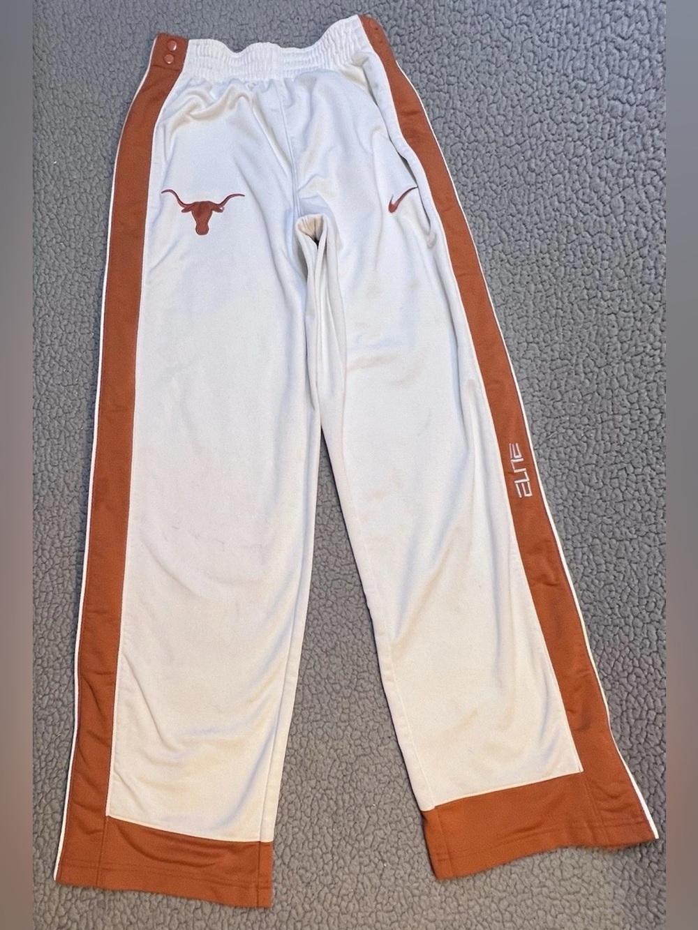 Nike Team Texas Long Horn Track Pants Mens Size Small White And Orange Vintage